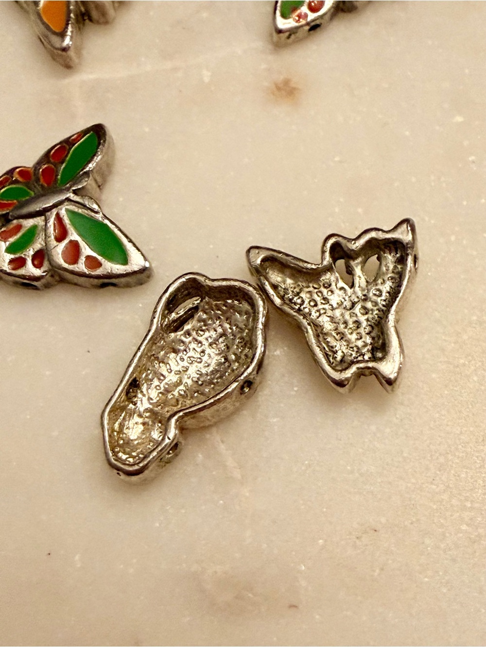 12 Butterfly Bracelet Charms - Preloved Multicolor Enamel (Great for Crafters) - Picture 6 of 6